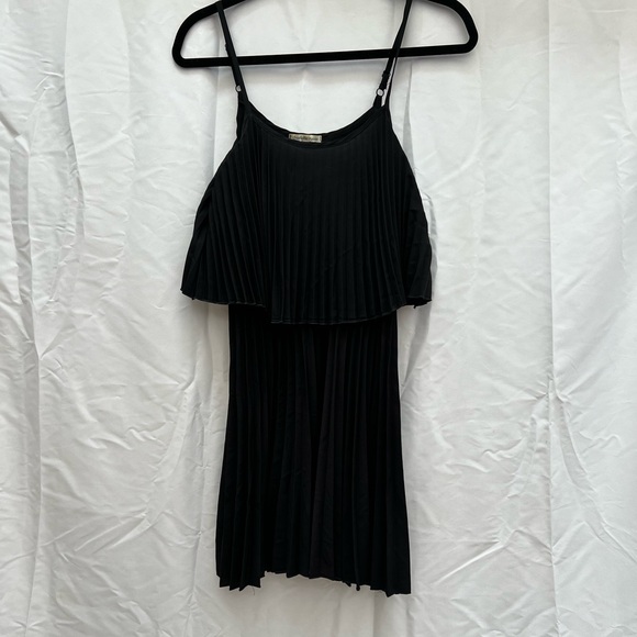 Pleated Tank Top Mini Dress | Charlotte Russe | Black | Size S - Picture 1 of 2